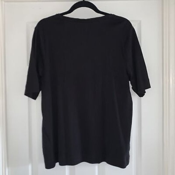 Chicos Pima cotton Bateau Neck Black Tee - NWT Size 2 - Picture 2 of 4